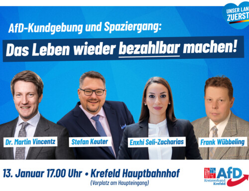 AfD-Demo in Krefeld – Das Leben wieder bezahlbar machen! – 13. Januar 2023