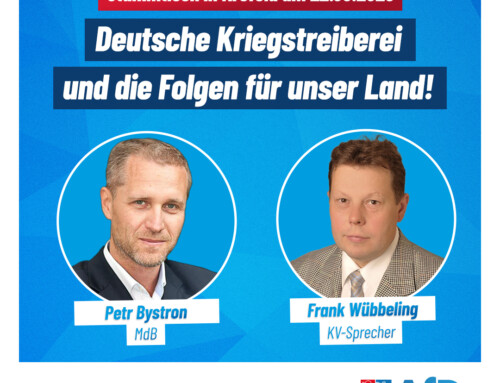 Petr Bystron in Krefeld – Deutsche Kriegstreiberei und die Folgen für unser Land – Stammtisch am 22.09.2023